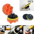 【Xiaofeng】New 4" inche Gro Buffing Pad Kit Drill Adapter Poliher Buffer. 
