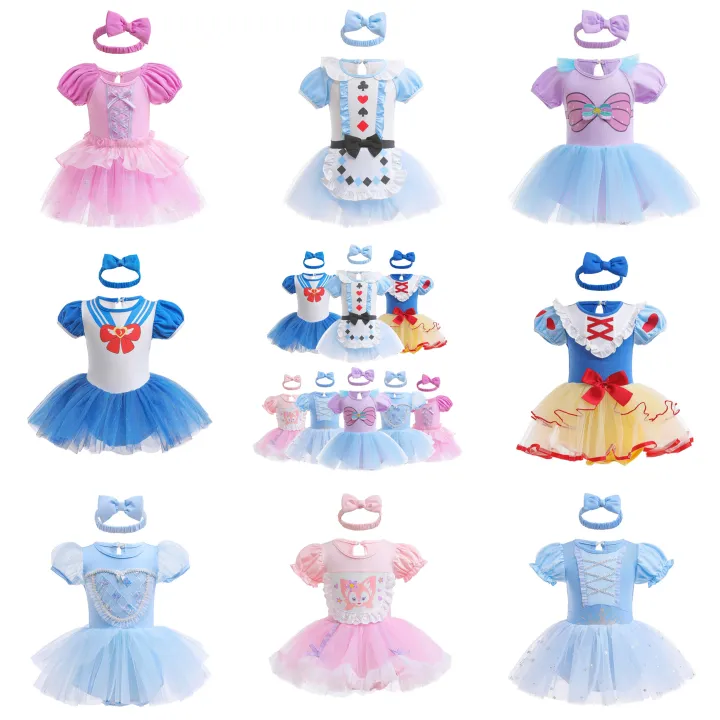 Baby%20Girl%20Romper%20Dress%20With%20Headband%20Elsa%20Tris%20Fairy%20Belle%20Mermaid%20Snowwhite%20Girl%20Clothes%20Size%203-18M%20Cute%20Design%20Infant%20Dress%20-%20Image%203