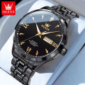 OLEVS  automatic mechanical   movementLuxurious stainless steel strap watch for men waterproof luminous calendar. 
