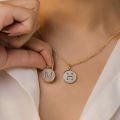 Minimalist Initial Enamel White A-Z Pendant Letter Alphabet Pendant Necklace Nicle.