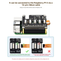 For 5 4-CH Board PCIe FFC Expansion Card PCIe to PCIe HAT Interface Supports Stacking Multiple PCIe HAT Modules. 