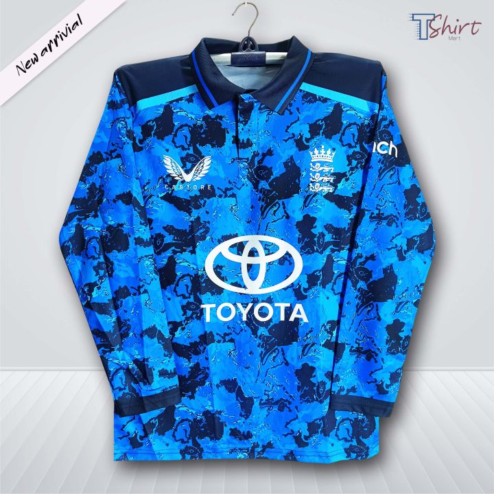 England Full Sleeve Polo Premium Cricket Jersey For Men - Long Sleeve Collar Polo Jersey - England Cricket Jersey 2026