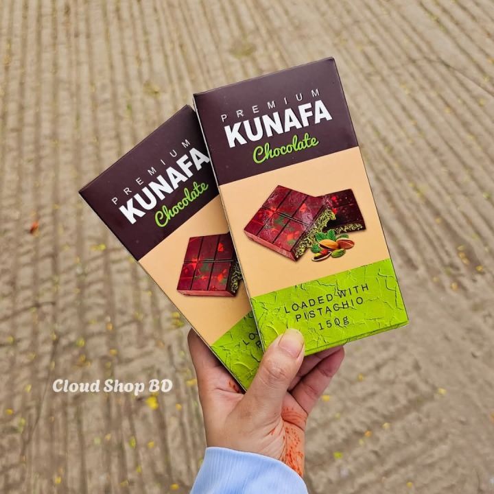 Premium Kunafa Chocolate Bar Loaded with Real Pistachio 150 gm