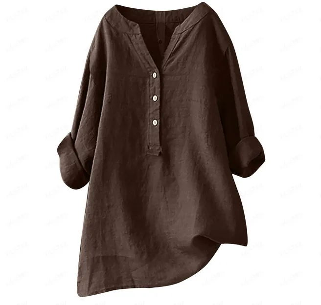 Ladies%20%20clothing%20shirt%20cotton%20and%20linen%20top%20pocket%20-%20Image%205