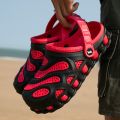 Qmaigie Jelly Shoes Men Sandals fashion 2021 Summer Hole Shoes Rubber Garden Clogs Men Outdoor Beach Flat Sandals Slippers green. 