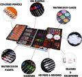 Art Set 145pcs, Art Supplies Set, Drawing Supplies with Portable Aluminum Case Art Kit, Great Gift Artists Drawing Set for Kids, Teens, Boys, Girls, Beginner and Artists (Unicorn-Blue).