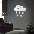 【Ready Stock *Nordic Wooden Cloud Raindrop Shaped Wall Clock Nursery Kids Room Decoration. 