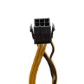 Graphics card PCIe Extension Cable-1 * GPU 6Pin Power Female to 8pin (6+2)Pin Male Power Supply Cable-yellow & black. 