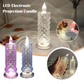 Electronic Candle Night Light Desktop Flameless Candles Alabaster Candle Holders Birthday Wedding Simulation Candle Creative Rose Pattern Refractive Led. 