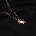 Trendy Crystal Beautiful Simple Sunflower Pendant Chain Choker Necklace for Girls - Necklace for Women/ Necklace for Girls Simple Fashion. 