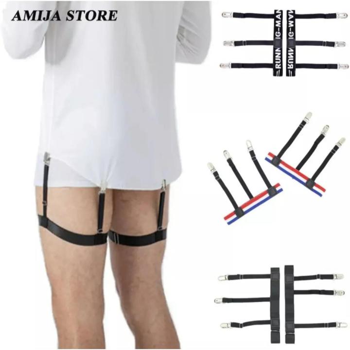 Black Garter shirt inner belt for men