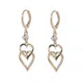 Hollow Out Dual Layer Heart Earrings Double Layers Heart Earrings Dual Layer Heart Zircon Earrings Heart Pendant Earrings Heart Drop Dangle EEarrings Fashion Heart Earrings. 