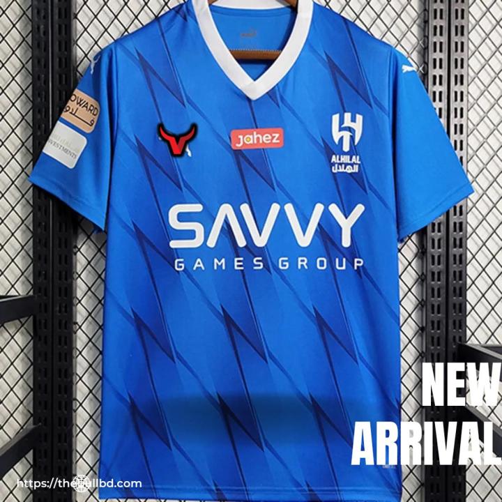 Upscaled Quality - Al Hilal Premium Embroidery Version Jersey Al Hilal 2023 Home Jersey- Blue - Sustainable Option - Expression of Yourself