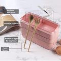 900ml Healthy Material Lunch Box 3 Layer Wheat Straw Bento Boxes Microwave Dinnerware Food Storage Container Lunchbox. 