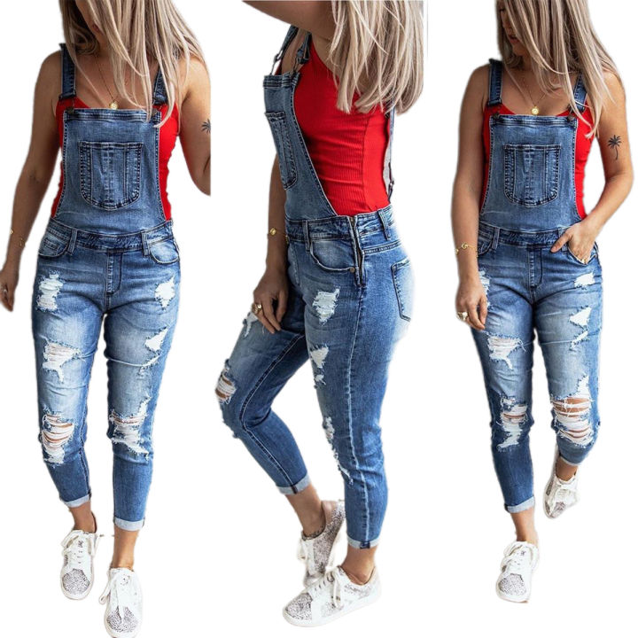 Women's%20Denim%20Overalls,%20Casual%20Slim%20Fit%20Ankle%20Length%20Skinny%20Leg%20Ripped%20Bib%20Overalls%20Long%20Jumpsuit%20-%20Image%203