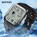 Sanda Fashion Men's Watches Digital Wristwatch 50M Waterproof Sports Casual Watch for Male Clock Relogios Masculino 6052.