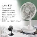 Awei F29 Desktop Oscillating Rechargeable Fan. 