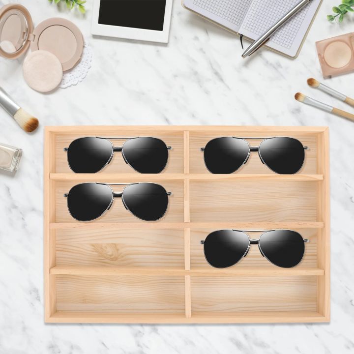 Sun Glasses Solid Wood Case Sunglasses Organizer Storage Display