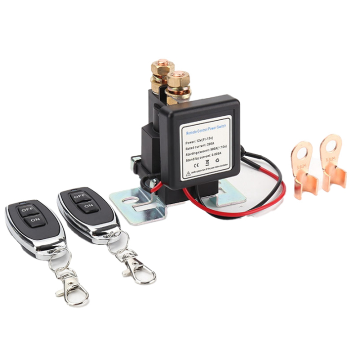 Battery Switch Relay 12V 500A Remote Control Power Switch Quick Disconnect Cut Off Isolator Switch Anti-Theft Switch, Easy to Use Fine Workmanship