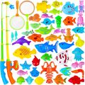Kids Fishing Toy Set Play Water Toys for Baby Magnetic Rod and Fish with Inflatable Pool Outdoor Sport Puzzle Toys for Children.