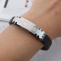 Yiwu small commodities street stall hand jewelry PVC stainless steel boys' bracelet trend hip-hop titanium steel couple bracelet.