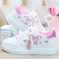 Sanrio hello kitty 2023 spring autumn non-slip net shoes girl casual shoes cartoon board shoes kuromi sports shoes cute Sneakers. 