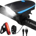 Waterproof Rechargeable 2 In 1 Bicycle Light and Horn and Tail Light - Cycle Accessories - Cycle Accessories. 
