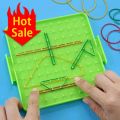 Kids Montessori Math Toys Geometry Cognition Plastic Toys Nail Board with Rubber Bands Children Early Educational Puzzle Game. 