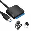 SATA to USB 3.0 Adapter Cable for 3.5/2.5 Inch SSD HDD SATA III Hard Drive Disk Converter Support UASP with 12V Power Adapter. 