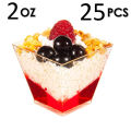 Small Dessert Cups Plastic Glitter Plastic Parfait Cups Mini Square Reusable Serving Bowl For Party Wedding Catering. 