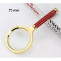 70mm Wood Handle Magnifier Zoom Magnifying Glass Lens. 