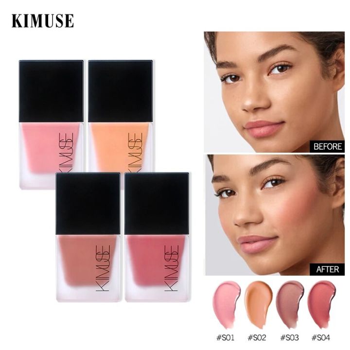 Girl’s Liquid Blush Peach Pink Cream Face Makeup Blush Cheek Contour Blush Cosmetics Blusher Cream Makeup Rouge Cheek Tint Blush