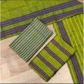 Deshi Tat Screen Print Cotton Three-Piece for Women - Light Green - Suitable for All Seasons and Occasions.