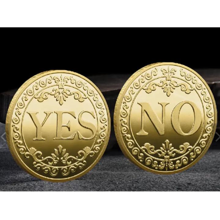 YES or NO Decision Coins Metal Engraved Gold/Silver Plated Customized Metal Souvenir Coin