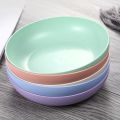 Multifunctional Wheat Straw Plates Round Dinner Dish Microwave Safe Snack Fruit Dish Desktop Garbage Kitchen Supplies.