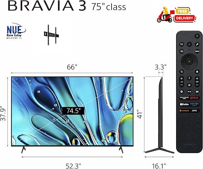 2024 model 75 inch Sony Bravia K-75S30 4K HDR Smart LED Google TV with Free Delivery