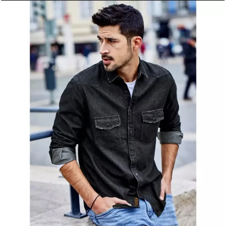 Denim%20Long%20Sleeve%20Casual%20Shirt%20For%20Man%20-%20Shirt%20-%20Image%202