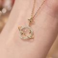 Live source planet necklace for the year of the woman new moon chalcedony myth niche design gold color light luxury clavicle chain.