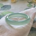 Natural Ice Agate Bracelet Round Flat Bar Clear Water Green Jade Bracelet Chalcedony Maiden Oil Green Bracelet Manufacturers Wholesale One Generation. 
