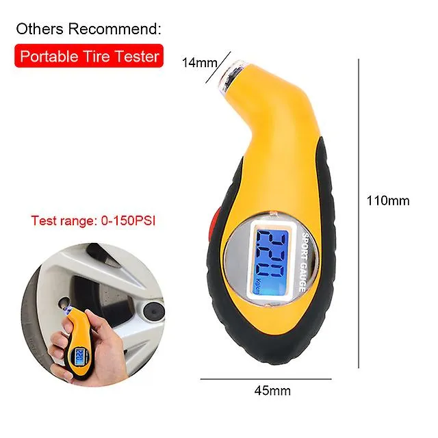 Digital Tire Air Pressure Gauge Meter Tester Bike Car Truck LCD Display ...