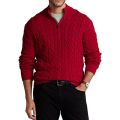Polo Ralph Lauren Cable-Knit Cotton Quarter-Zip Sweater.