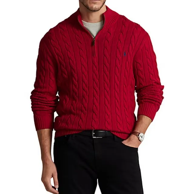 Polo%20Ralph%20Lauren%20Cable-Knit%20Cotton%20Quarter-Zip%20Sweater%20-%20Image%208