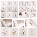 Women 26 Letters Necklace Tiny Swirl Initial Alphabet A-Z Word Cursive Chain Pendant. 