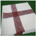 Beautiful Design Comfortable Pure Cotton Kashmiri Rumal for Men-White. 