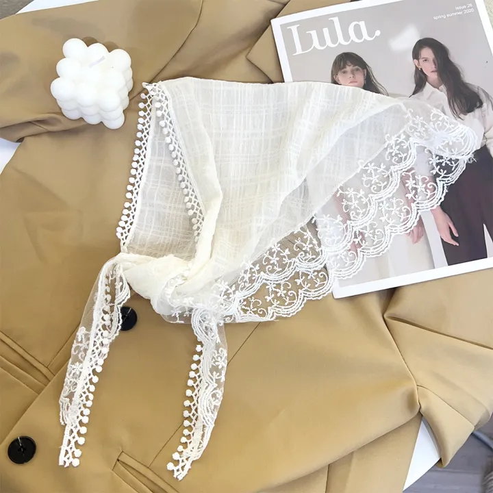 French%20White%20Rustic%20Style%20Head%20Scarf%20Lace%20Triangle%20Scarf%20Hair%20Band%20French%20Wrap%20Head%20Summer%20Sunscreen%20Thin%20Section%20Head%20Scarf%20Breathable%20Versatile%20Fashion%20Fluttering%20Ribbon%20Silk%20Scarf%20-%20Image%208