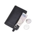Carbon Fiber Rfid Blocking Protection Men id Credit Card Holder Wallet Leather Metal Business Bank CreditCard Cardholder Case.