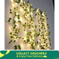 15 Feet Magical Ambiance Artificial Vine Fairy Lights: Flower Green Leaf Design.