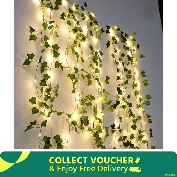 15%20Feet%20Magical%20Ambiance%20Artificial%20Vine%20Fairy%20Lights:%20Flower%20Green%20Leaf%20Design%20-%20Image%202