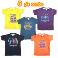 5 Pieces printed Boy t-shirt By Any Color. 