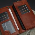 Zays Handcrafted Premium Eco-Friendly Leather Long Wallet, Top-Grain Vegetable-Tanned Slim Wallet 7.4 x 3.8 x 1 Inch, 7 Card Slots, ID Slot, Cash Compartment, Zipper Chamber, 2 Mobile Compartments. 